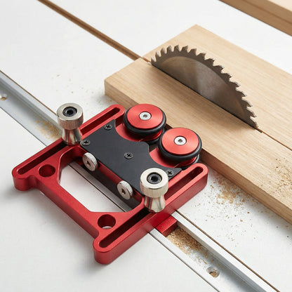 Adjustable Dual-Roller Feed Guide for Table Saw