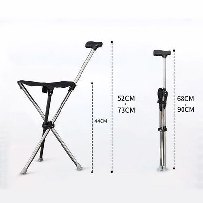 🦯🪑 2-in-1 Foldable Cane With Chair | Walk & Rest Anywhere Instantly! 🏆🌟 Freedom to explore without fatigue—supports up to 300lbs, lightweight & portable. Grab yours now!
