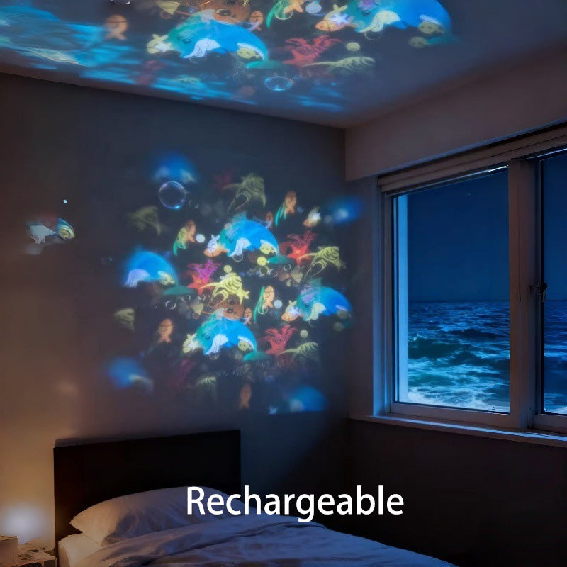 🥳2026 HOT SALE🥳💞80K+ SOLD!🌊 Ocean Wave Projector Light – Dynamic Rotating Aurora, Adjustable Brightness, Rechargeable – with/without Bluetooth Speaker – Bedroom Decor, Night Light, Gift for Kids & Adults