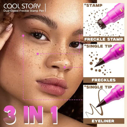 💗BUY 1 GET 1 FREE💗Waterproof Freckles Pen: Faux Freckle Stamp and Fine Tip Eyeliner for Realistic, Long-Lasting Freckles and Effortless Makeup, Perfect for Daily Wear and Cosplay