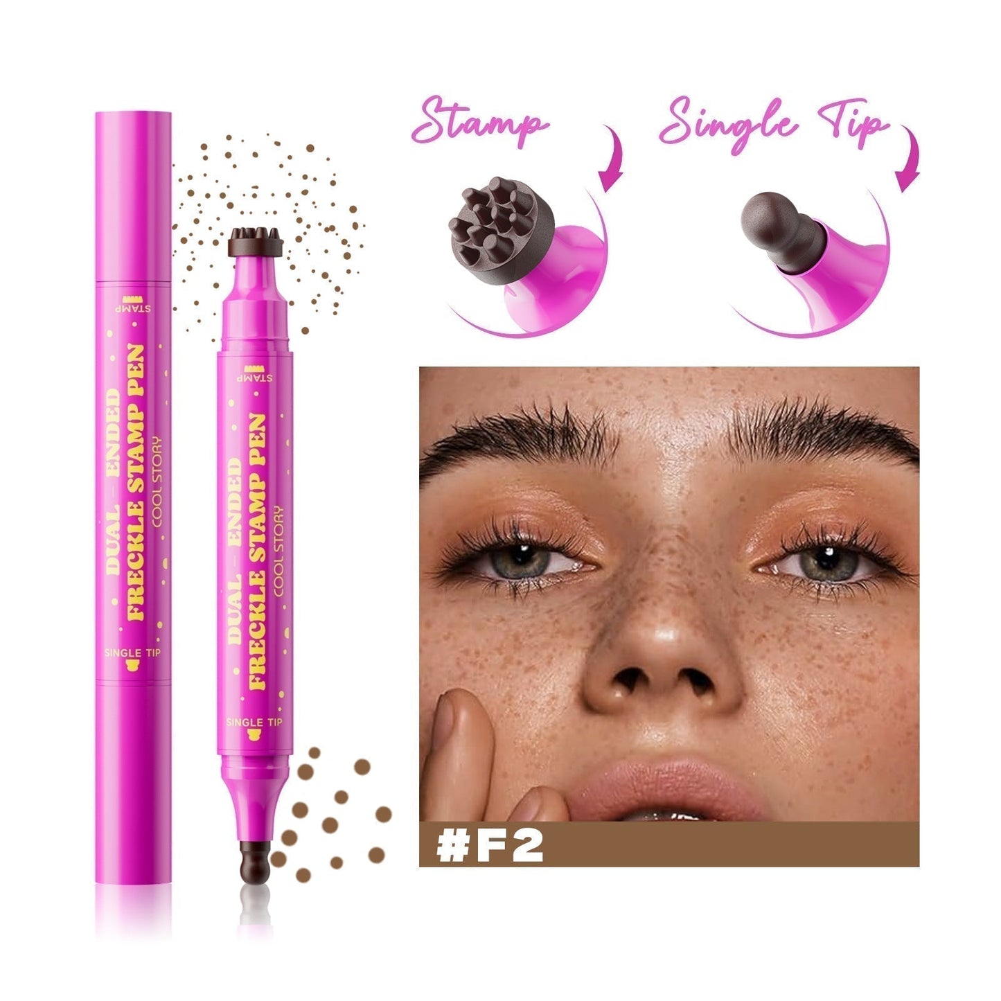 💗BUY 1 GET 1 FREE💗Waterproof Freckles Pen: Faux Freckle Stamp and Fine Tip Eyeliner for Realistic, Long-Lasting Freckles and Effortless Makeup, Perfect for Daily Wear and Cosplay