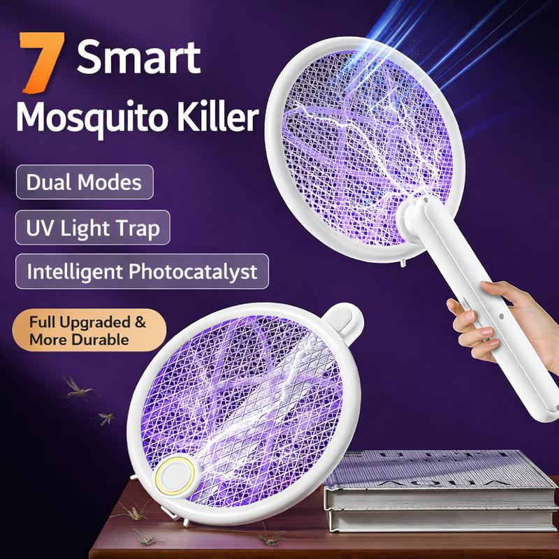 📢📢 50% OFF ⏰💎 Foldable Electric Mosquito Swatter with UV Attract Light – 3-in-1 Automatic Mosquito Killer🦟💡 Rechargeable, safe, ideal for home & travel.✅