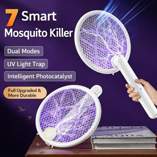 📢📢 50% OFF ⏰💎 Foldable Electric Mosquito Swatter with UV Attract Light – 3-in-1 Automatic Mosquito Killer🦟💡 Rechargeable, safe, ideal for home & travel.✅
