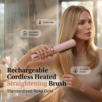 ⏳Limited-time 50% off⏰Rechargeable Cordless Heated Straightening Brush