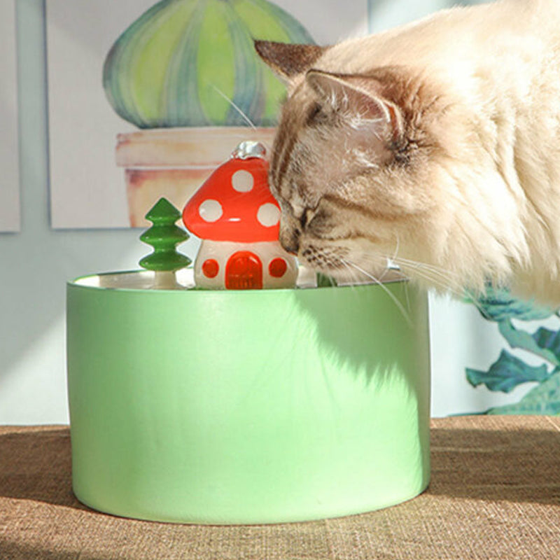 💐50% OFF ! Mushroom-Shaped Ceramic Pet Water Fountain – Encourages Hydration 🐱💧【Limited Offer】