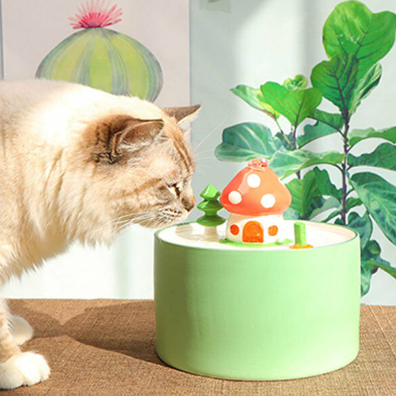 💐50% OFF ! Mushroom-Shaped Ceramic Pet Water Fountain – Encourages Hydration 🐱💧【Limited Offer】