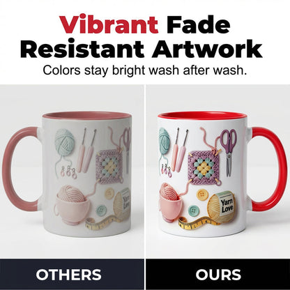 ⏰🔥LIMITED TIME 50% OFF! ☕ Crochet & Knitting Themed Ceramic Coffee Mug – Cute, Durable & Perfect Gift for Yarn Lovers ✨🧶
