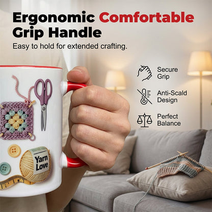 ⏰🔥LIMITED TIME 50% OFF! ☕ Crochet & Knitting Themed Ceramic Coffee Mug – Cute, Durable & Perfect Gift for Yarn Lovers ✨🧶