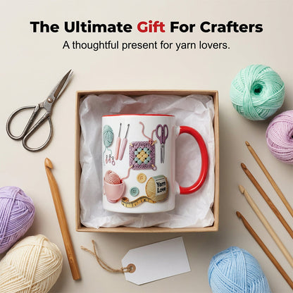 ⏰🔥LIMITED TIME 50% OFF! ☕ Crochet & Knitting Themed Ceramic Coffee Mug – Cute, Durable & Perfect Gift for Yarn Lovers ✨🧶