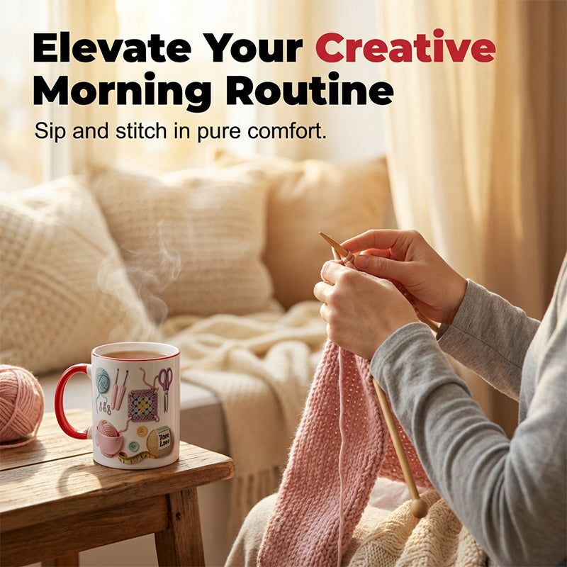 ⏰🔥LIMITED TIME 50% OFF! ☕ Crochet & Knitting Themed Ceramic Coffee Mug – Cute, Durable & Perfect Gift for Yarn Lovers ✨🧶