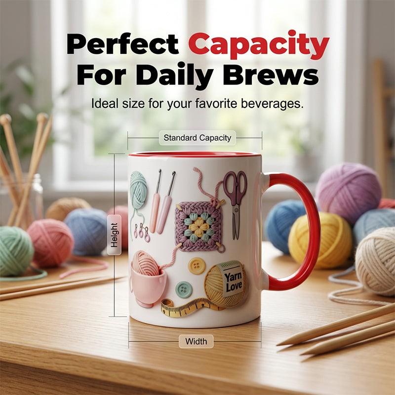 ⏰🔥LIMITED TIME 50% OFF! ☕ Crochet & Knitting Themed Ceramic Coffee Mug – Cute, Durable & Perfect Gift for Yarn Lovers ✨🧶