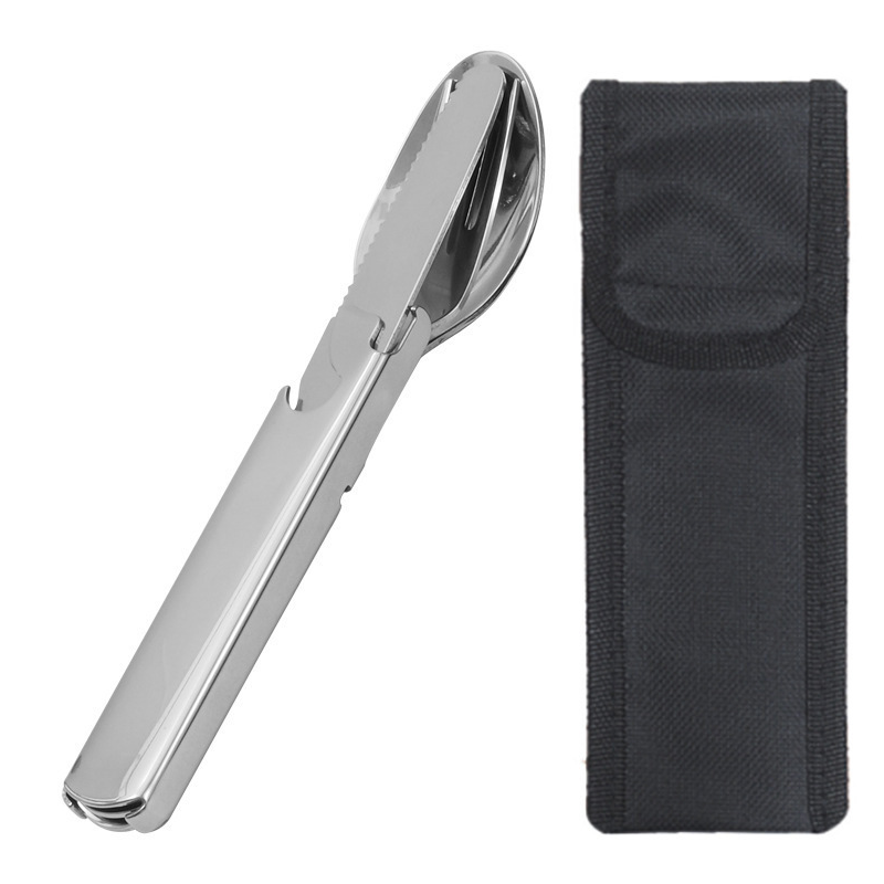 🥳2026 HOT SALE🥳💞50K+ SOLD!🍴🎒 50% OFF! 4-in-1 Stainless Steel Cutlery Set – Fork, spoon, knife & holder with bottle opener. Compact & travel-ready. Perfect for picnics & camping! 🏕️✨