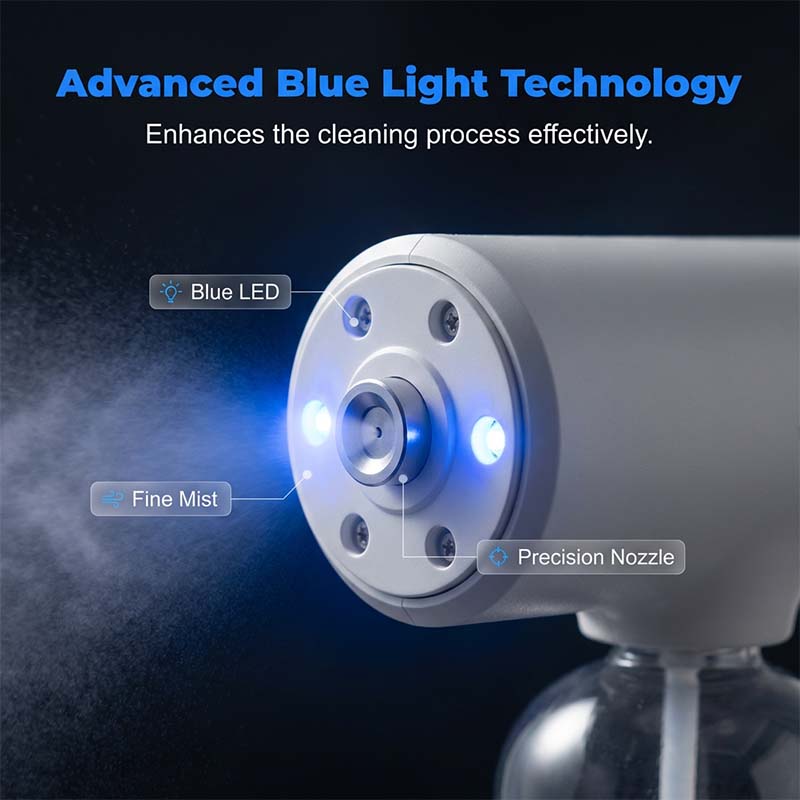 🦠🚫Cordless Nano Atomizer – Touchless Disinfecting & Blue Light 🧴💙
