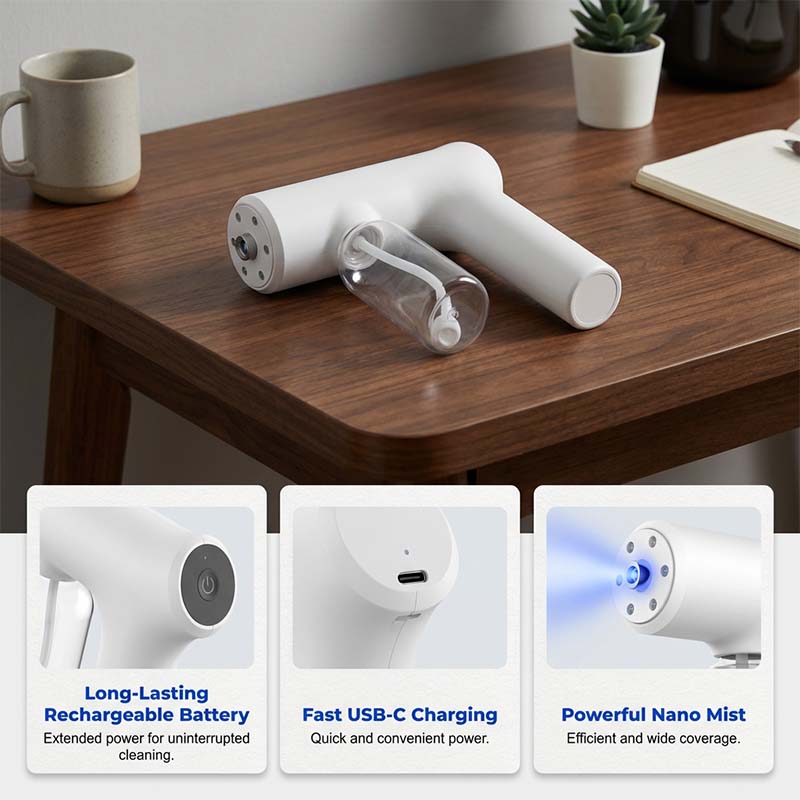 🦠🚫Cordless Nano Atomizer – Touchless Disinfecting & Blue Light 🧴💙