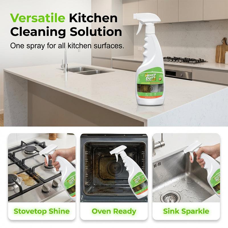 🍑50% OFF NOW ! ✨Heavy Duty Kitchen Degreaser Spray, Powerful Grease‑Melting Fast‑Acting Cleaner, Mild Peach Scent 500ml for Stove & Range Hood