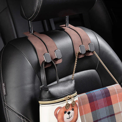 🚗 BUY 2 GET 1 FREE! 🛍️ Car Seat Back Storage Hook – Double Hook Holder – Heavy-duty, easy install & perfect for handbags, groceries or kids' items – keeps your car tidy 🔑