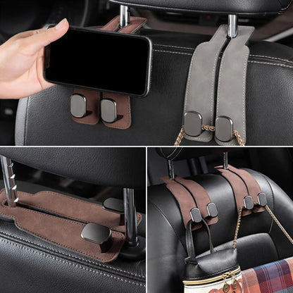 🚗 BUY 2 GET 1 FREE! 🛍️ Car Seat Back Storage Hook – Double Hook Holder – Heavy-duty, easy install & perfect for handbags, groceries or kids' items – keeps your car tidy 🔑