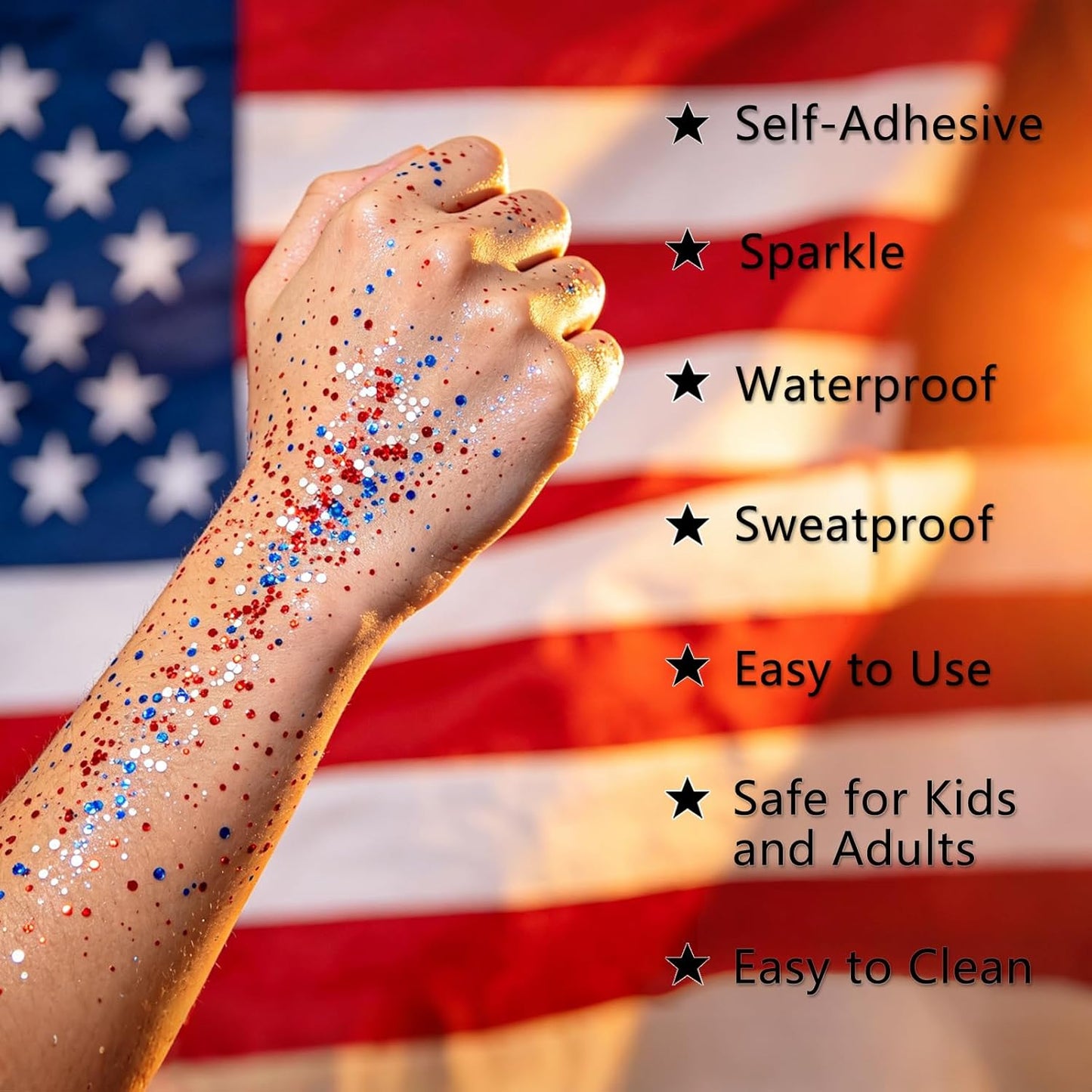 💎 LIMITED-TIME 50% OFF! ✨ Patriotic Glitter Stick – Red White Blue, Twist-Up, Multi-Use 🎆