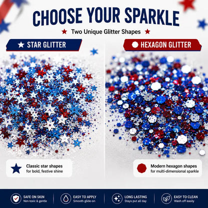 💎 LIMITED-TIME 50% OFF! ✨ Patriotic Glitter Stick – Red White Blue, Twist-Up, Multi-Use 🎆