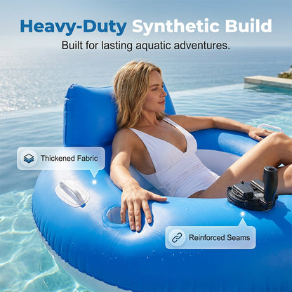 Motorized Inflatable Pool Lounger with Propeller