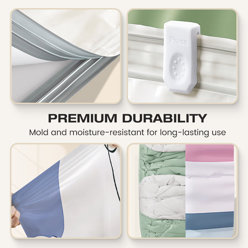 ⏳LAST DAY SALE ONLY $14.99!🏆🧳No‑Pump Vacuum Storage Bags – Press & seal, no pump needed. Saves 80% space, keeps clothes dry & dust‑free. Perfect for bulky bedding & off‑season gear. 🛏️🗄️