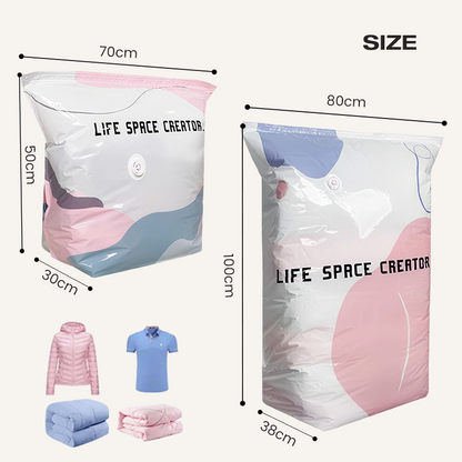 ⏳LAST DAY SALE ONLY $14.99!🏆🧳No‑Pump Vacuum Storage Bags – Press & seal, no pump needed. Saves 80% space, keeps clothes dry & dust‑free. Perfect for bulky bedding & off‑season gear. 🛏️🗄️