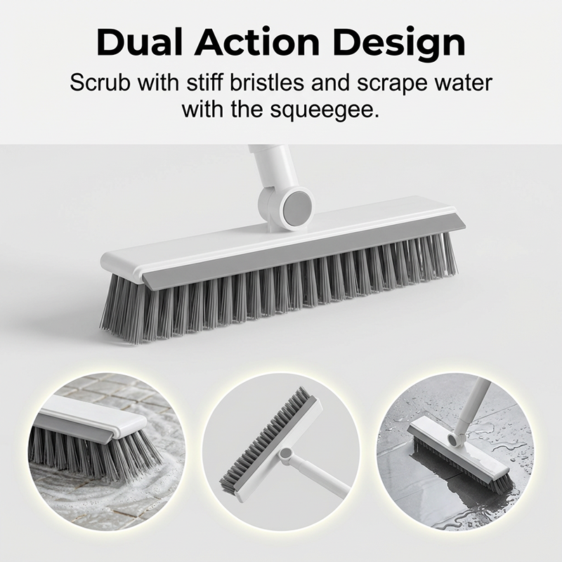 📢📢50% OFF !! ⏰2-in-1 Grout & Corner Scrubber Brush with Squeegee🧹