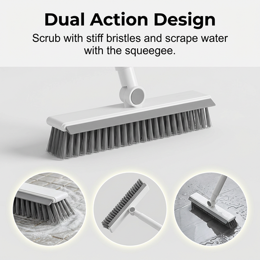 📢📢50% OFF !! ⏰2-in-1 Grout & Corner Scrubber Brush with Squeegee🧹