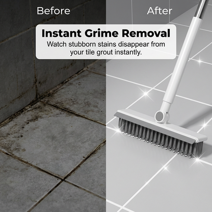 📢📢50% OFF !! ⏰2-in-1 Grout & Corner Scrubber Brush with Squeegee🧹