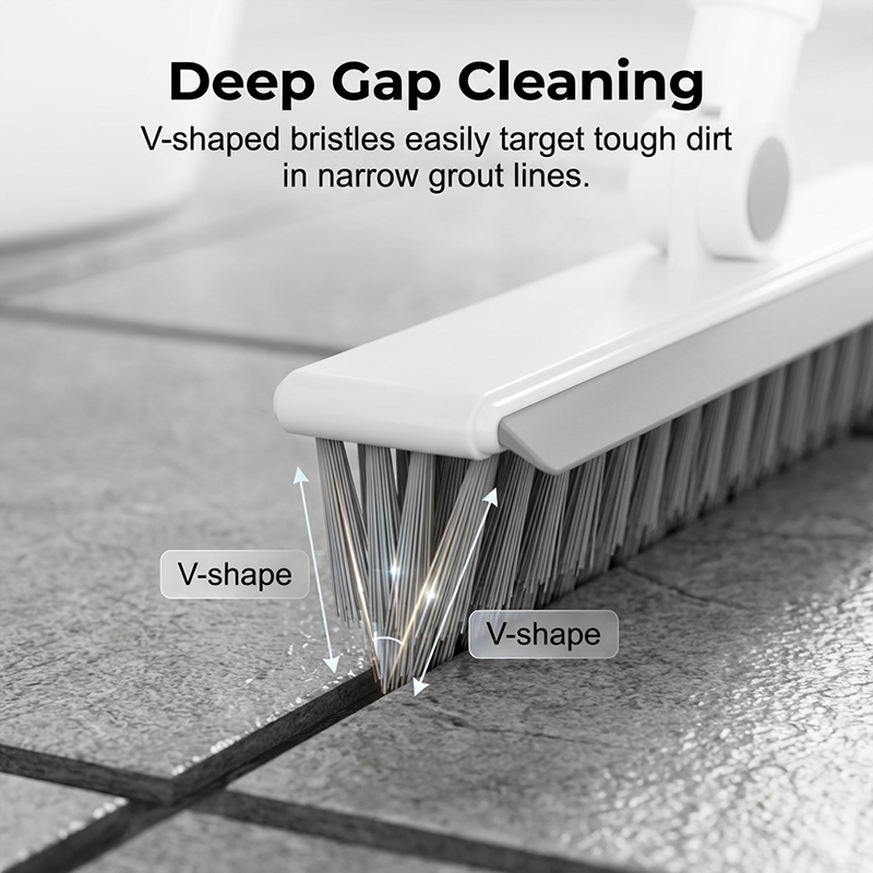 📢📢50% OFF !! ⏰2-in-1 Grout & Corner Scrubber Brush with Squeegee🧹