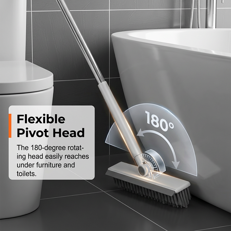 📢📢50% OFF !! ⏰2-in-1 Grout & Corner Scrubber Brush with Squeegee🧹