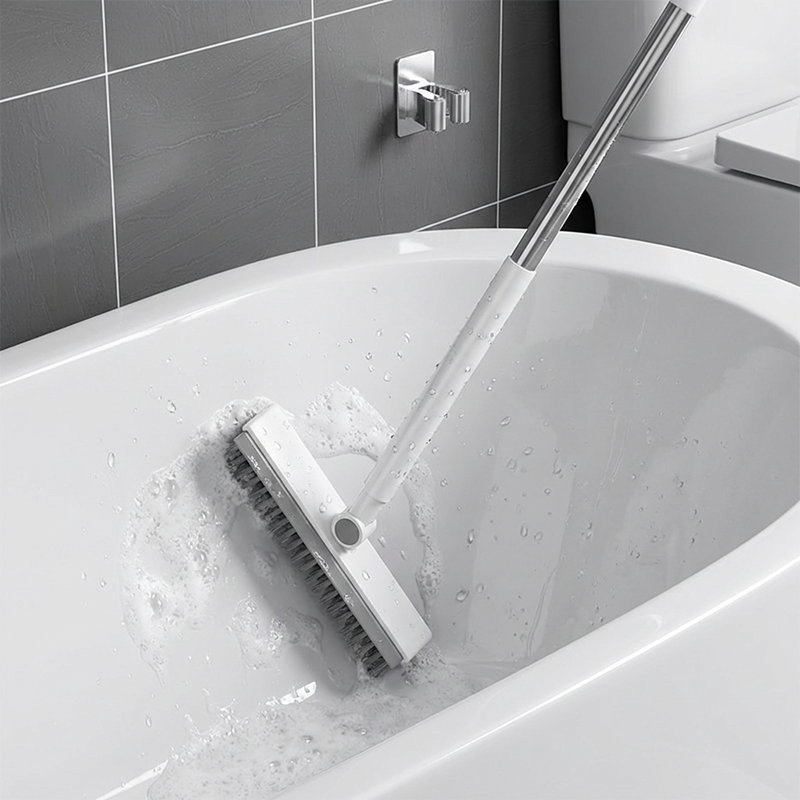 📢📢50% OFF !! ⏰2-in-1 Grout & Corner Scrubber Brush with Squeegee🧹