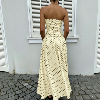 🥳2026 HOT SALE🥳💞50K+ SOLD!👗Women's Strapless Polka Dot Maxi Dress