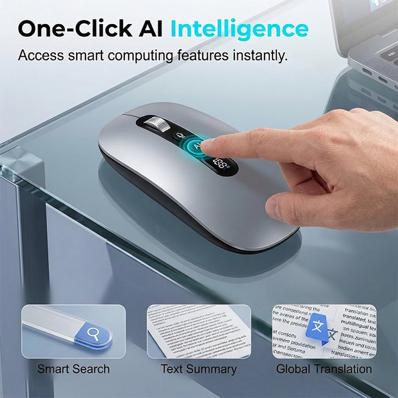 ⏳Limited-time 50% off⏰💼AI Smart Voice Wireless Mouse Real-Time Translation, Silent Click  Boosts Productivity For Work & Study! ⚡🖱️💬