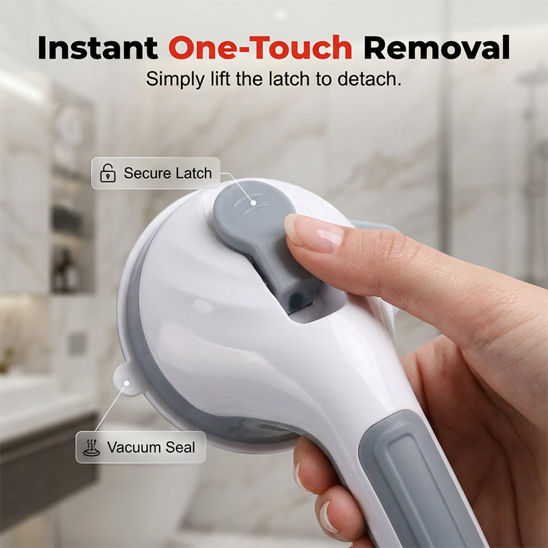 🚿🔒 Suction Cup Grab Bar – 50% OFF! Tool-free install on tiles & glass, strong vacuum hold, removable & reusable – no drilling needed. 💯