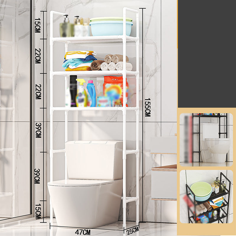 🎉 2026 Sale — Over 36100 Sold! 🔥Freestanding Over Toilet & Washing Machine Storage Shelf｜No Drill Bathroom Laundry Organizer ✨