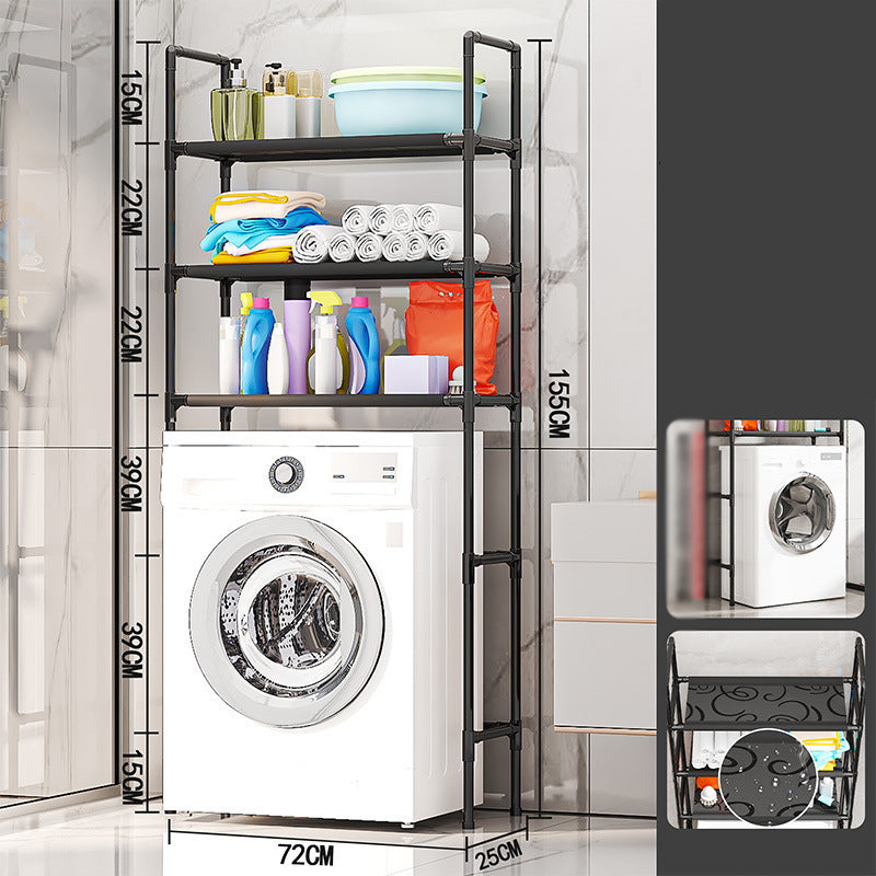 🎉 2026 Sale — Over 36100 Sold! 🔥Freestanding Over Toilet & Washing Machine Storage Shelf｜No Drill Bathroom Laundry Organizer ✨