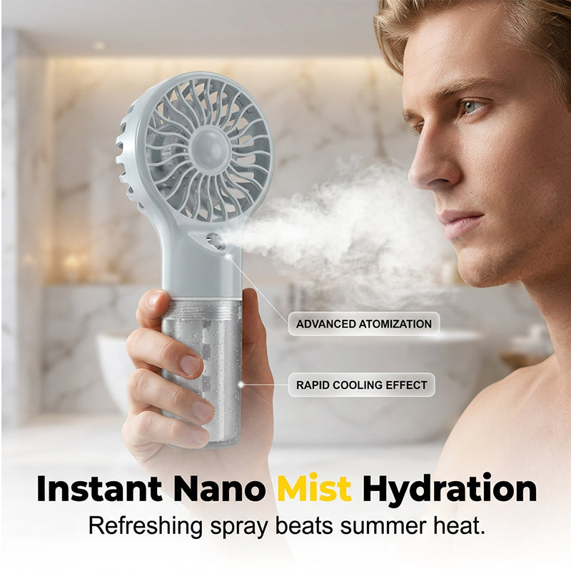 🥳2026 HOT SALE🥳💞50K+ SOLD!🧊✨Portable Handheld Mist Cooling Fan