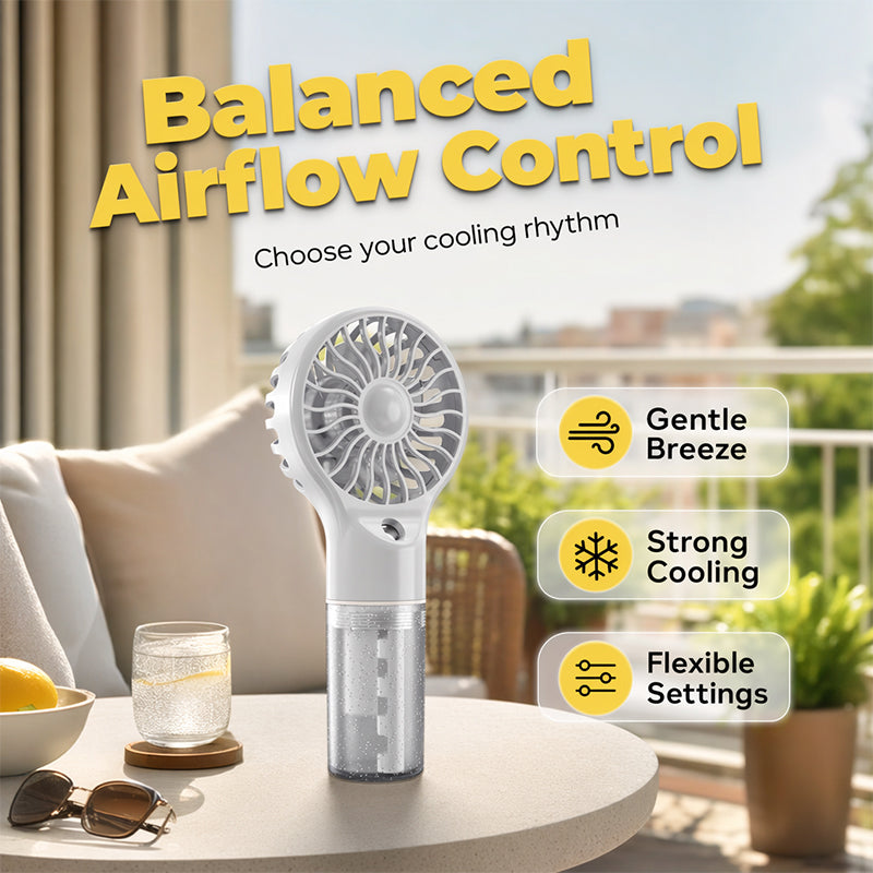🥳2026 HOT SALE🥳💞50K+ SOLD!🧊✨Portable Handheld Mist Cooling Fan