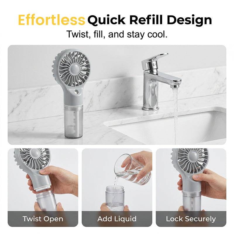 🥳2026 HOT SALE🥳💞50K+ SOLD!🧊✨Portable Handheld Mist Cooling Fan