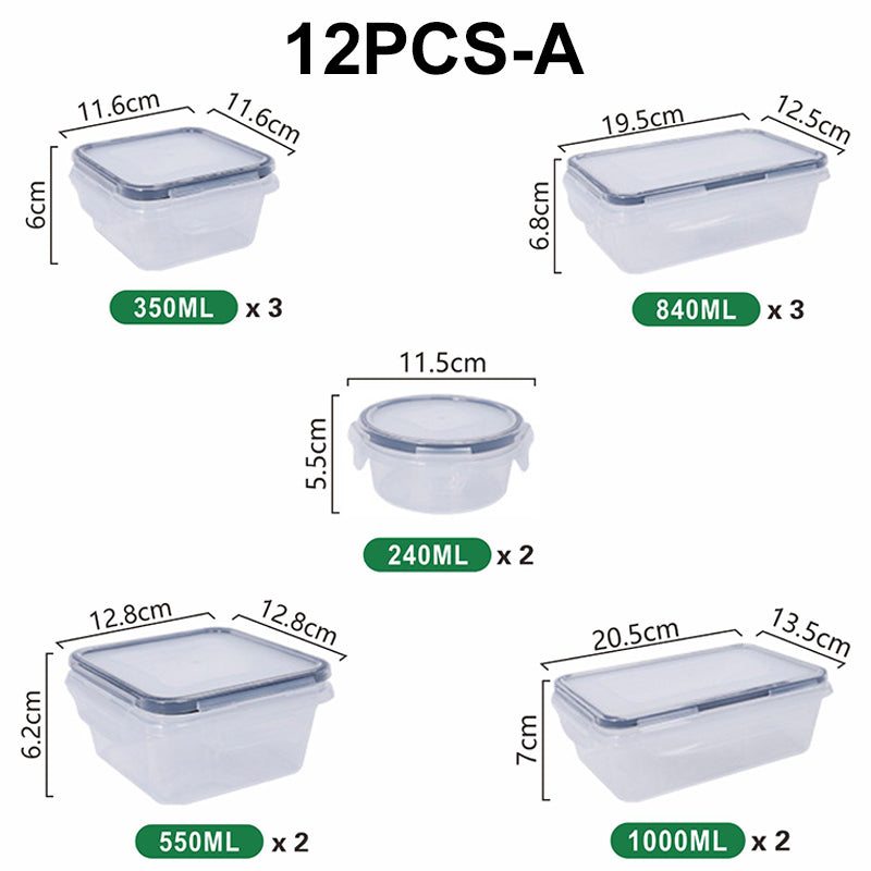 🍱 Food storage container set with lids – 12/16-piece set, ♻️ reusable – 💧 leak-proof, suitable for freezer ❄️, oven 🔥, microwave ⏲️ and dishwasher 🍽️