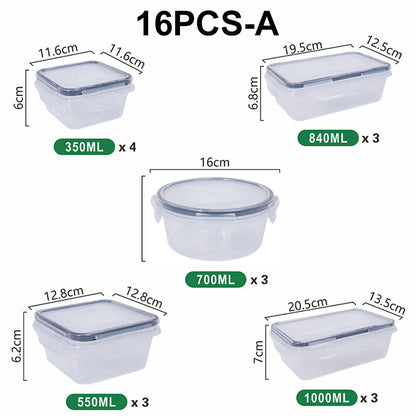 🍱 Food storage container set with lids – 12/16-piece set, ♻️ reusable – 💧 leak-proof, suitable for freezer ❄️, oven 🔥, microwave ⏲️ and dishwasher 🍽️