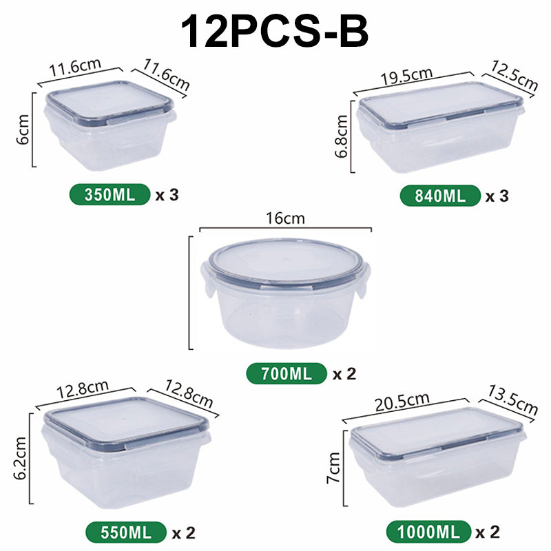 🍱 Food storage container set with lids – 12/16-piece set, ♻️ reusable – 💧 leak-proof, suitable for freezer ❄️, oven 🔥, microwave ⏲️ and dishwasher 🍽️