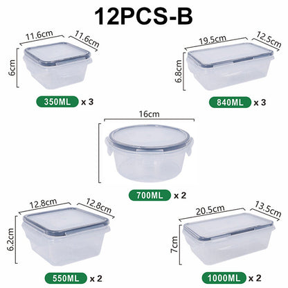 🍱 Food storage container set with lids – 12/16-piece set, ♻️ reusable – 💧 leak-proof, suitable for freezer ❄️, oven 🔥, microwave ⏲️ and dishwasher 🍽️