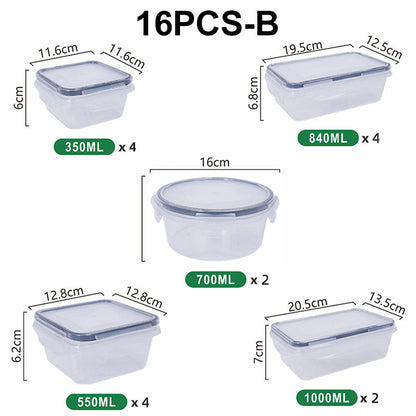 🍱 Food storage container set with lids – 12/16-piece set, ♻️ reusable – 💧 leak-proof, suitable for freezer ❄️, oven 🔥, microwave ⏲️ and dishwasher 🍽️