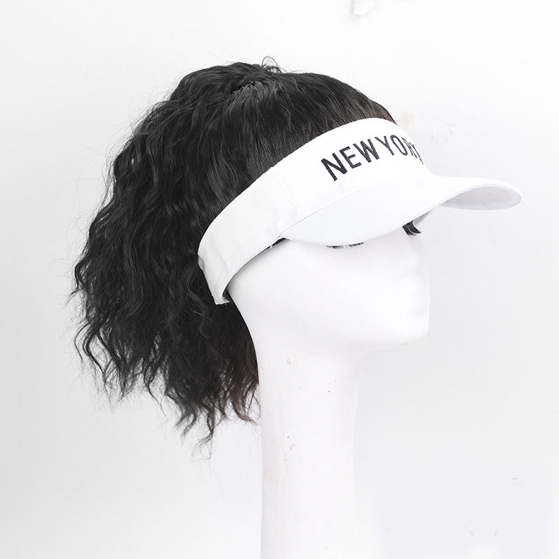 🥳2026 HOT SALE🥳💞50K+ SOLD!👒💨 50% OFF! 2‑in‑1 Visor Hat with Ponytail Wig – Instant wavy hair + sun protection. Open‑top keeps you cool. No more bad hair days! 🌞✨