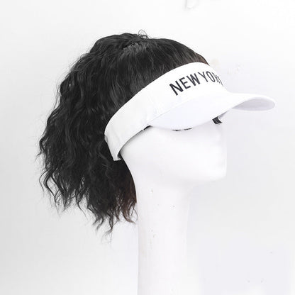 🥳2026 HOT SALE🥳💞50K+ SOLD!👒💨 50% OFF! 2‑in‑1 Visor Hat with Ponytail Wig – Instant wavy hair + sun protection. Open‑top keeps you cool. No more bad hair days! 🌞✨