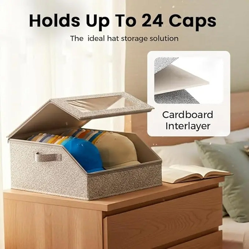 📢📢 50% OFF ⏰Stackable Hat Storage Box with Clear Window