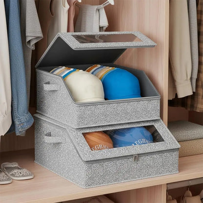 📢📢 50% OFF ⏰Stackable Hat Storage Box with Clear Window
