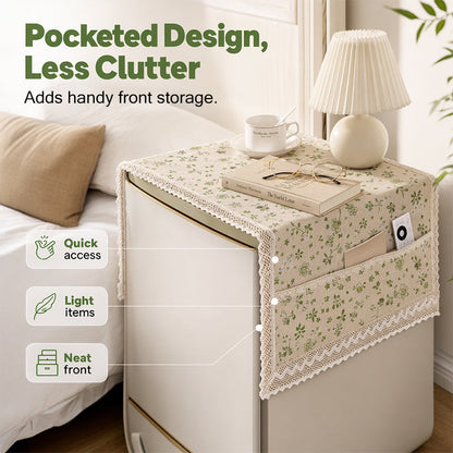 💖LAST DAY SALE!!💖✨Cotton Linen Refrigerator Dust Cover with Pockets